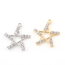 20Pcs/lot Clear Golden Crystal Five-pointed Star Pendant Charms Fit DIY Handmade Bracelet Necklace Jewelry 2024 - buy cheap