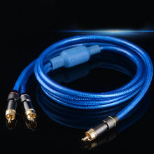 Rca plug para 2x rca plug plugue de áudio cabo de fio de vídeo conector rca para dupla rca linha de cabo coaxial 2024 - compre barato