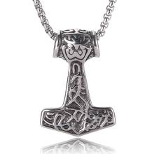 Thor's Hammer Mjolnir Pendant Necklace Viking scandinavian Norse Viking Necklace With Stainless Steel Chain Dropshipping PD0429 2024 - buy cheap