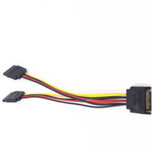 Кабель питания SATA 15 Pin (штекер) на 2 SATA 15 Pin (гнездо) HDD разветвитель, соединительный кабель 2024 - купить недорого
