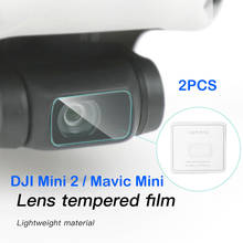 Película protetora de lente de câmera para dji mini 2, película de vidro temperado anti-arranhão, protetor de tela para acessórios mavic mini, 2 peças 2024 - compre barato