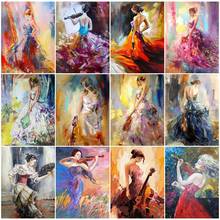 5d diamante pintura violino mulher praça cheia diamante bordado abstrato retrato strass mosaico hobby arte 2024 - compre barato