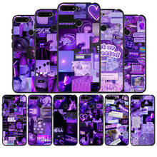 Funda de teléfono de silicona para Huawei, carcasa de color negro con arte estético de amor púrpura para honor 30, 20 Pro, 8, 8X, 9, 10, 20 Lite, Mate 10, 20, 30 Lite Pro 2024 - compra barato