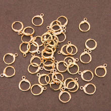 Brincos de alavanca dourada, ganchos de alavanca francesa 10 para joias, 14x12mm 2024 - compre barato