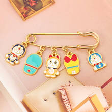 Cartoon Anime Doraemon Nobita Nobi Metal Enamel Brooches Pin & Cute Dinosaur Balloon Rainbow Pins Backpack Badge Collar Jewelry 2024 - buy cheap