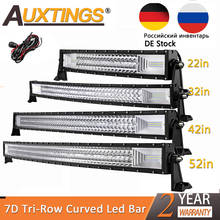 Auxtings-barra de lâmpadas de led curvas, lâmpada de emergência com 22, 32, 42, 52 polegadas, tripla fileira, combo de luz de trabalho para 4wd, 4x4, uaz, caminhão, barco, suv, atv, carro 2024 - compre barato