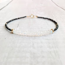 Lii Ji Moonstone Black Spinel Bracelet Natural Stone 925 Sterling Silver Gold Color Sparkling Delicate Jewelry 2024 - buy cheap