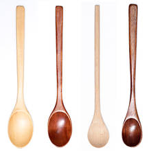 Wooden Teaspoon Solid Wood Tableware Long Handle Coffee Spoon Stir Stick Milk Tea Milk Honey Soup Spoon Kitchen Accessories Sets 2024 - buy cheap