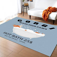 Corgi Cartoon Bathtub Bubble Carpets for Living Room Household Bedside Rug Sofa and Coffee Table Blanket Office Floor Mat 2024 - buy cheap