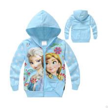 Толстовка с капюшоном для маленьких девочек, с изображением Анны и Эльзы, Детская толстовка на молнии с длинными рукавами, весенне-осенняя куртка, Детские кофты с капюшоном 2024 - купить недорого
