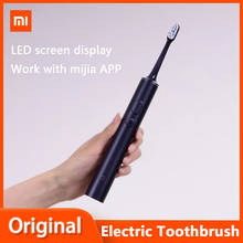 2021 xiaomi mijia t700 sonic escova de dentes elétrica inteligente tela led sem fio carga rápida escova de dente suporte app 2024 - compre barato