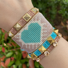 BLUESTAR-pulsera MIYUKI de corazón para Mujer, Pulseras de Moda, pirámide de cristal, tejida a mano, regalo 2024 - compra barato