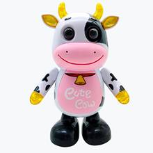 Brinquedo interativo elétrico de cantar e mover, modelo de vaca fofo com música leve, brinquedo educativo de bebê 2024 - compre barato
