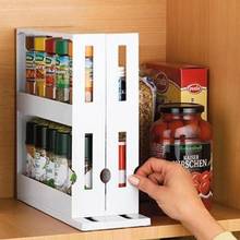 2 Layer Rotating Condiment Bottle Rack Kitchen Spices Bottle Storage Organizer Push-Pull Hard Plastic Storage Organizer 2024 - buy cheap