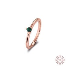 Anillos de solitario verde Plata de Ley 925 100% auténtica para mujer, S925 sortija de compromiso de boda, joyería fina, novedad de 2021 2024 - compra barato