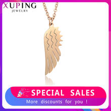 Xuping-collar con forma de ala para mujer, Color dorado rosa, cadena, joyería exquisita, regalo familiar, 45751 2024 - compra barato