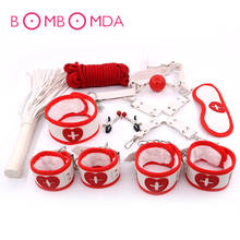 9pcs Sex Products Erotic Toys for Adults BDSM Sex Bondage Set Handcuffs Nipple Clamps Gag Whip Rope Sex Toys For Couples 2024 - buy cheap