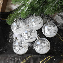 Bolas de decoración para árbol de Navidad, adornos colgantes transparentes para fiesta de Navidad, novedad, 8cm, 6 uds. 2024 - compra barato