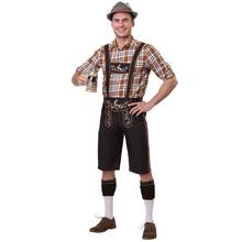 Germany Adult  Male Traditional Oktoberfest Costume Bavarian Lederhosen Beer Men's Fancy Dress Carnival Party Suspenders Shorts 2024 - buy cheap