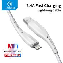 Hagibi-Cable USB de carga rápida MFi para iPhone, Cable de datos Lightning para iPhone 11 Pro, X, XS, 8, 2.4A, 6 2024 - compra barato