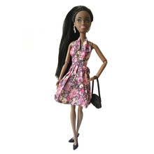 30cm Beautiful Fashion African Doll 1/6 Women Dolls With Floral Dress Moveable Joint Black Doll Toys for Girls Gift 2024 - buy cheap