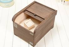 Recipiente de madeira japonês para arroz, caixa organizadora ecológica de cozinha com acabamento de madeira para arroz, à prova de umidade e umidade 2024 - compre barato