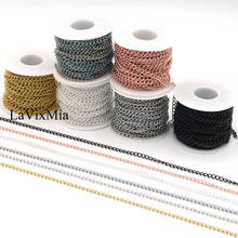 10 Meters/lot 100% Stainless Steel Extention Chain Wholesale kdi83/Gold/Rainbow DIY Jewelry Necklace Bracelet Making Chains 2024 - купить недорого
