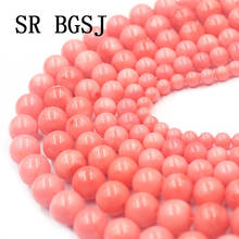 Free Shipping 4-12mm Natural Round Sea Bamboo Pink Coral Gems Spacer Loose Beads Strand 15" 2024 - buy cheap