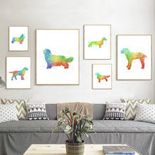 Póster de acuarela para perro y mascota, pintura abstracta de galgo nórdico, Dachshund, lienzo impreso, imagen de pared, decoración para sala de estar 2024 - compra barato