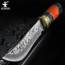 XUAN FENG походный охотничий нож с высокой твердостью открытый дамасский прямой нож военный Короткий нож 2024 - купить недорого