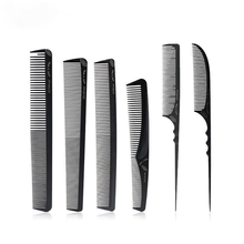 Peine profesional de fibra de carbono para peluquero, peine negro antiestático para cortar el pelo, 100%, 11 diseños 2024 - compra barato