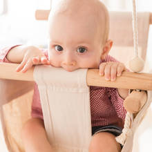 1Pcs Baby Swing Chair Home Interior Furniture Suspension Children'S Kindergarten Indoor Decor Hammock Canvas Wooden Swing Chair 2024 - buy cheap