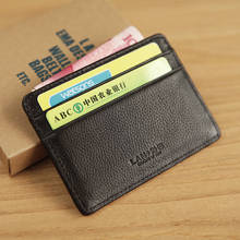 LANSPACE genuine leather credit card case slim bank card case credit Card Holder hot sale ID card holder fashion 2024 - buy cheap