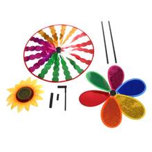Molino de viento de girasol colorido, Spinner de viento, decoración de jardín, patio, juguete para niños 2024 - compra barato