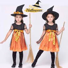 Recém elf cosplay trajes de halloween para crianças da criança crianças vestido de abóbora traje eve coplay menina presente aniversário festa 2024 - compre barato