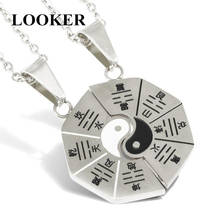 LOOKER Stainless Steel Religion Tai Chi Yin Yang Pendant Necklace For Men Gold/Silver Color Wholesale Men's Jewelry 2024 - buy cheap