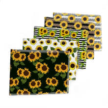 Tela de sarga de algodón con estampado de girasol, tela de poliéster estampada, 50x145CM 2024 - compra barato