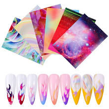 Mixed 6pcs Magic Flame Stripe Decals Design Nail Art Stickers Self-Adhesive Colorful Fire DIY Decorations Manicure Accessories 2024 - buy cheap