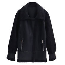 Abrigos holgados de piel sintética para mujer, chaquetas gruesas de lana de cordero con cremalleras, prendas de vestir a la moda, talla grande, otoño e invierno, 2021 2024 - compra barato