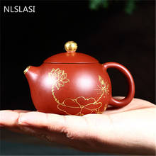 NLSLASI-TETERA Yixing zisha xishi, tetera de té hecha a mano famosa, hervidor de barro Dahongpao de gama alta, artículos de arcilla púrpura, regalo, 110ml 2024 - compra barato