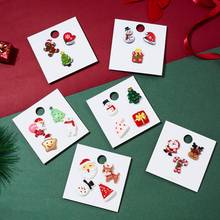Rinhoo-Conjunto de broche de Navidad y Año Nuevo, muleta de muñeco de nieve, sombrero, guantes de árbol, estrella, oso, regalos creativos de Navidad 2024 - compra barato