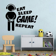 Eat Sleep Game Repeat Version 2 Gamer Decal Sticker Wall Vinyl Art Decor Teenage Room Bedroom Gamer Mural Wall Sticker  WL890 2024 - buy cheap