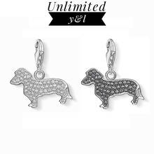 White Black Dachshunds Dog Charms for DIY Jewelry Making CZ 925 Sterling Silver Pet Jewelry Accessories Fit Bracelets&Necklaces 2024 - buy cheap