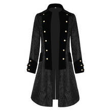 Los hombres Steampunk Vintage chaqueta FRAC gótico victoriano vestido capa uniforme traje de Halloween hombre Jacquard de terciopelo chaqueta de esmoquin 2024 - compra barato