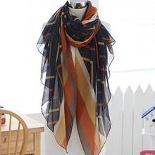 Women Fashion Polyline Voile Winter Autumn Warm Soft Casual Wrap Long Scarf Wavy striped scarf Bali shawl winter scarf scarves 2024 - buy cheap