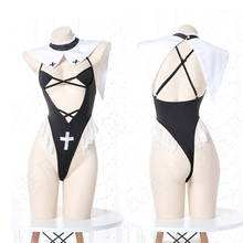 Sexy Lingerie Set See Through Bodysuit Erotic Underwear Women Japanese Kawaii Swimwear Nun Cosplay Uniform Costumes for Women 2024 - buy cheap
