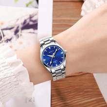 Women's Stainless Steel Small Watch Luxury Brand Quartz Ladies Dress Silver Blue Watch For Women Casual Waterproof Wristwatches 2024 - buy cheap
