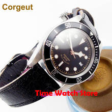 41mm Corgeut Miyota 20ATM watch black sterile dial silver rim hands black insert Bezel sapphire glass Automatic Men's watch P177 2024 - buy cheap