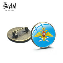 SIAN Classic Russian Army Military Airborne Forcesо Sign Brooches Pins Handmade Art Photo Glass CCCP Air Force Pin For Kid Gifts 2024 - buy cheap