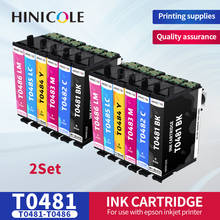 Hinicole T0481-T0486 cartuchos de tinta com chip de arco para epson stylus foto r200 r300 r300m r320 r340 rx500 rx600 rx620 tinta completa 2024 - compre barato